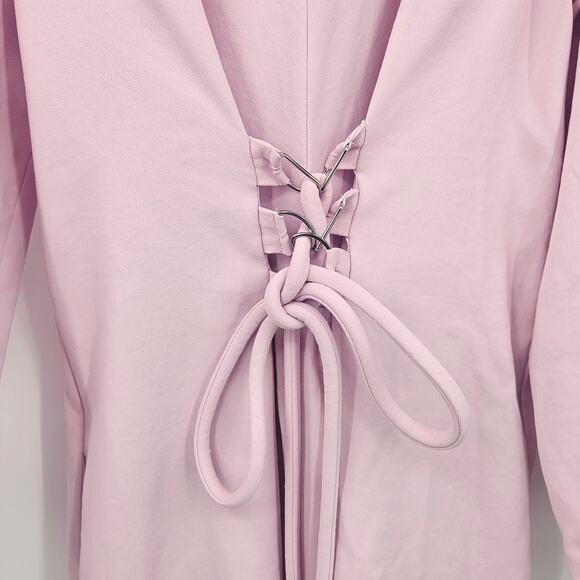 TIBI Lace-Up Crepe Midi Dress Purple Lilac‎ Size 8 - Picture 11 of 16